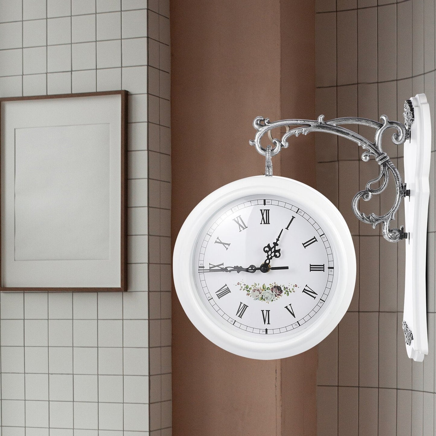 Floroux horloge murale double