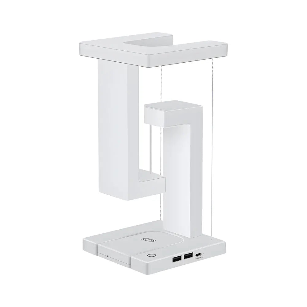 LumiLev - Lampe de table anti-gravité flottante avec chargement sans fil et lumière LED