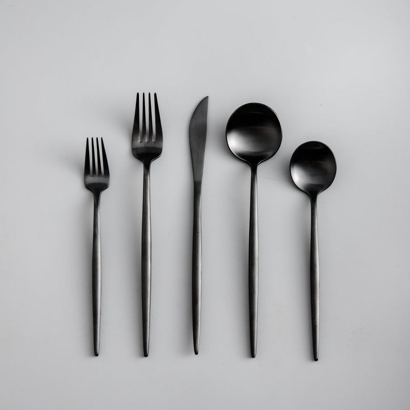 Set de couverts minimaliste de luxe – 20 pièces, titane et acier inoxydable