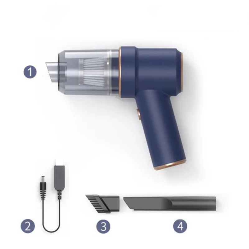 TurboClean | Aspirateur de voiture sans fil puissant 2-en-1