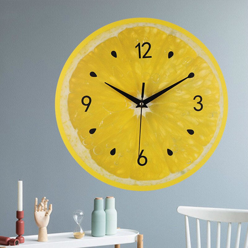 Horloge mural inspiré par le citron pour une cuisine joyeuse