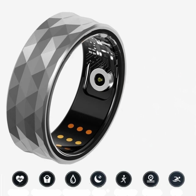 BagueActive – Acier titane avec surveillance de la santé pour les sportifs