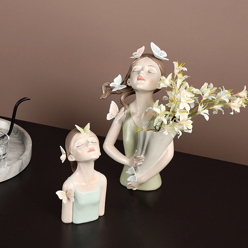 Figurine de Fille de la Forêt Floroux Vase