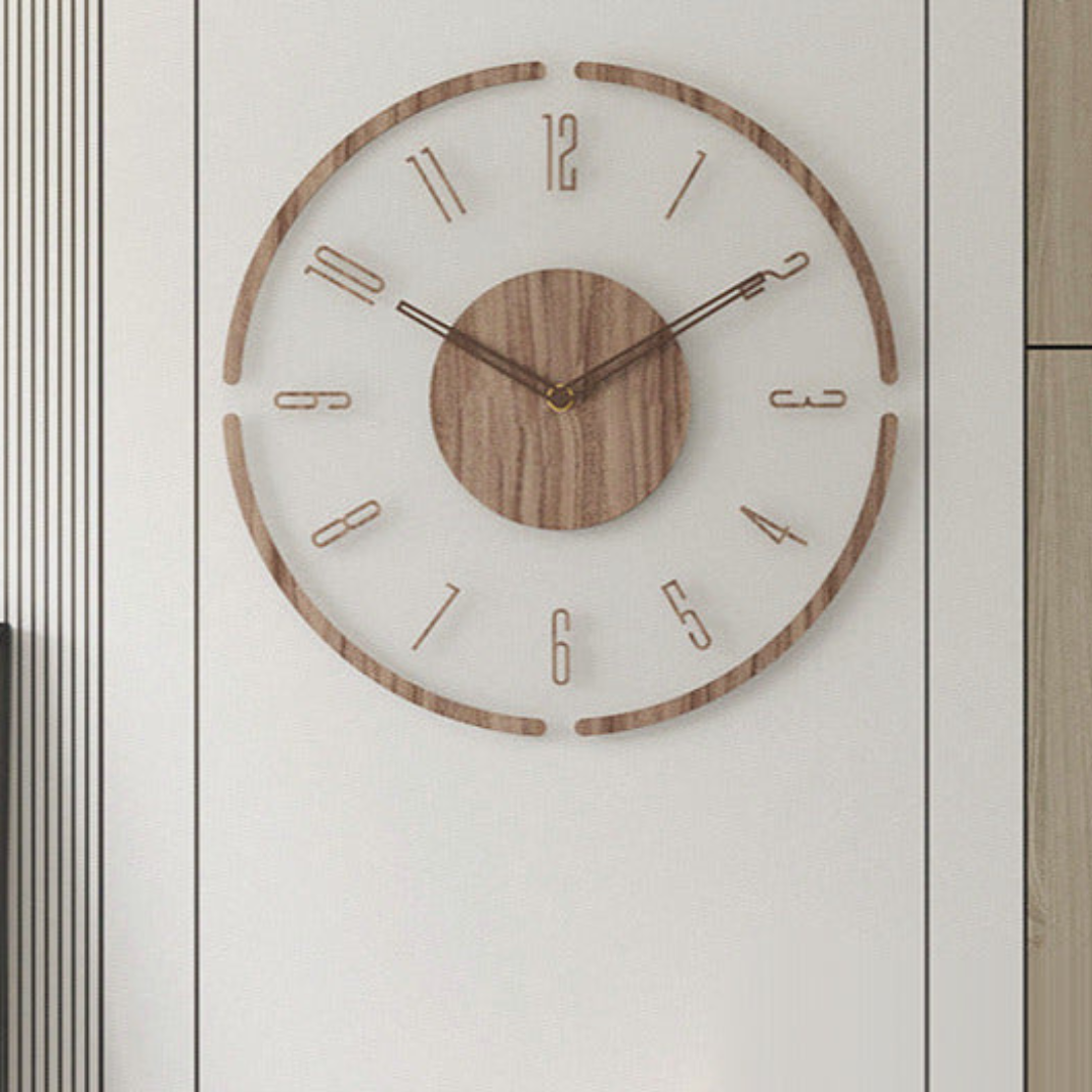 Horloge murale en bois minimaliste Floroux dans le style scandinave