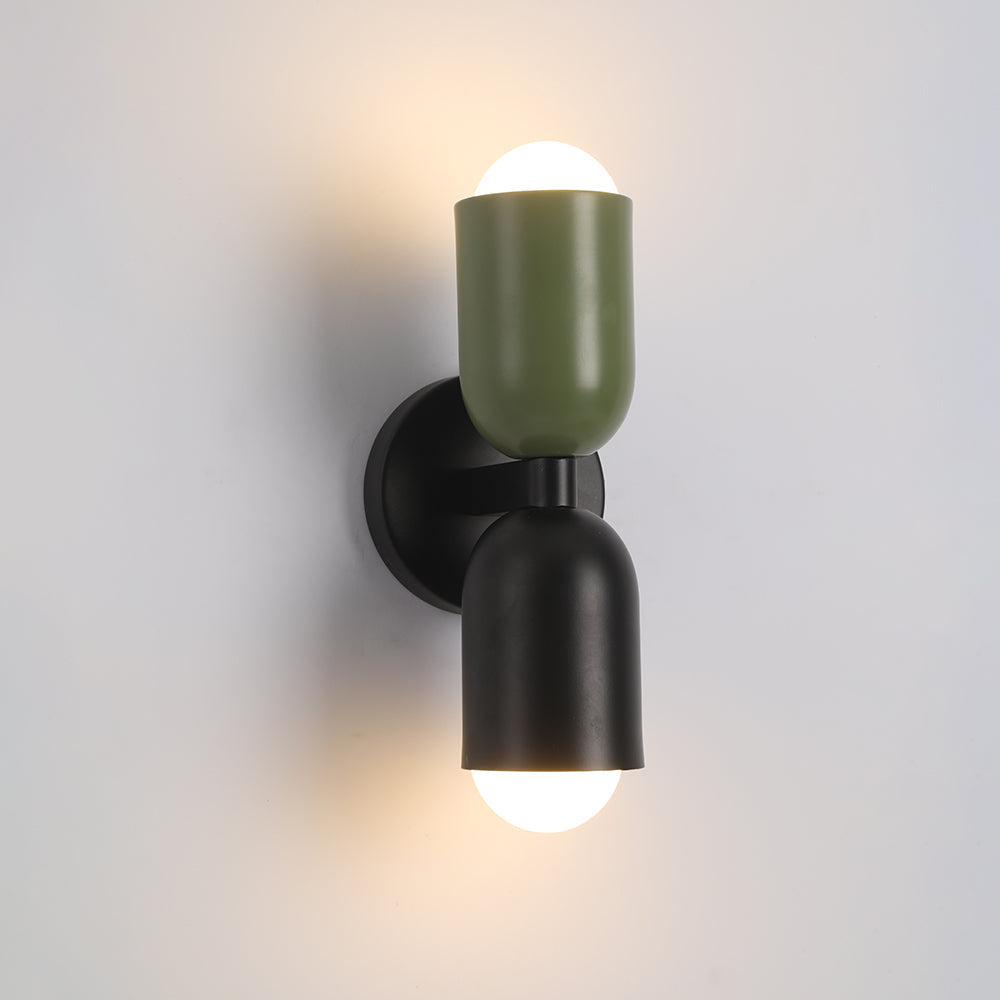 Applique Murale LED Morandi Moderne 2 Flammes Noire Intérieur/Couloir Métal