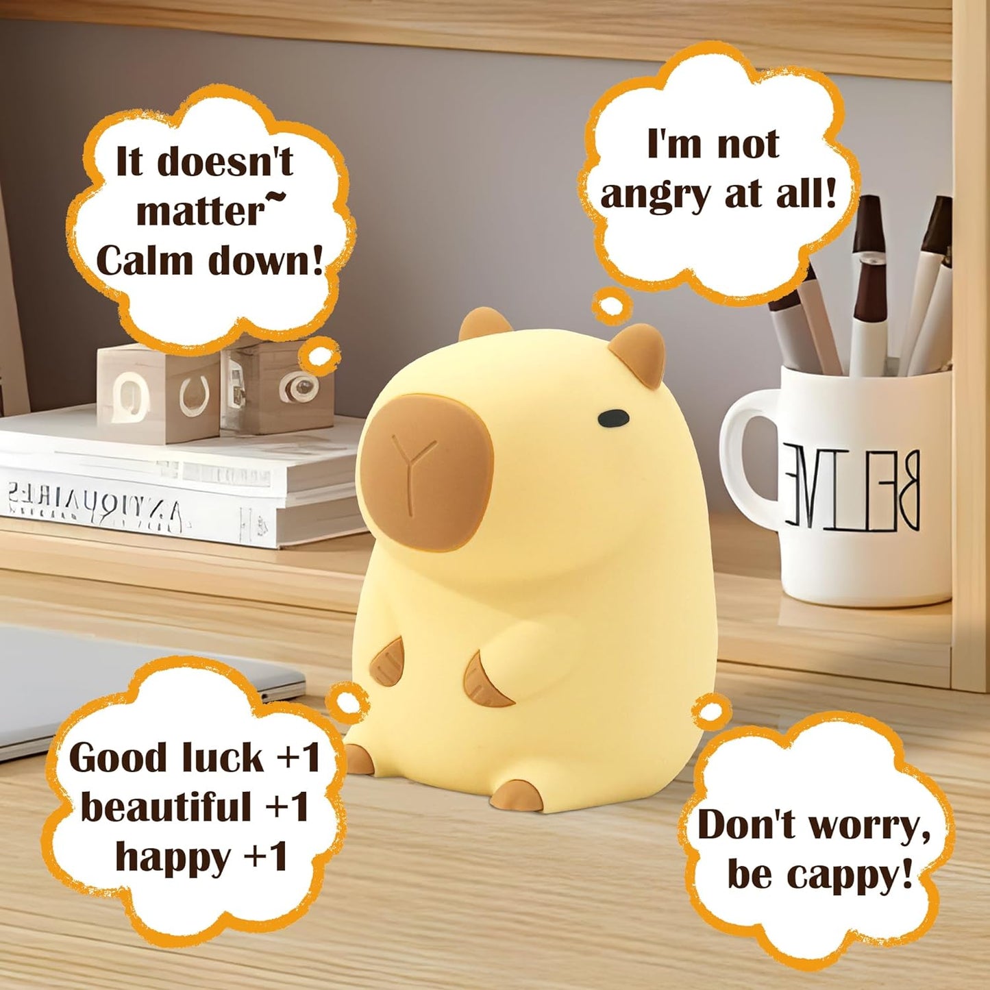 Mignon CapySnuggle Lampe de Nuit - Lumière Chaude en Design Capybara