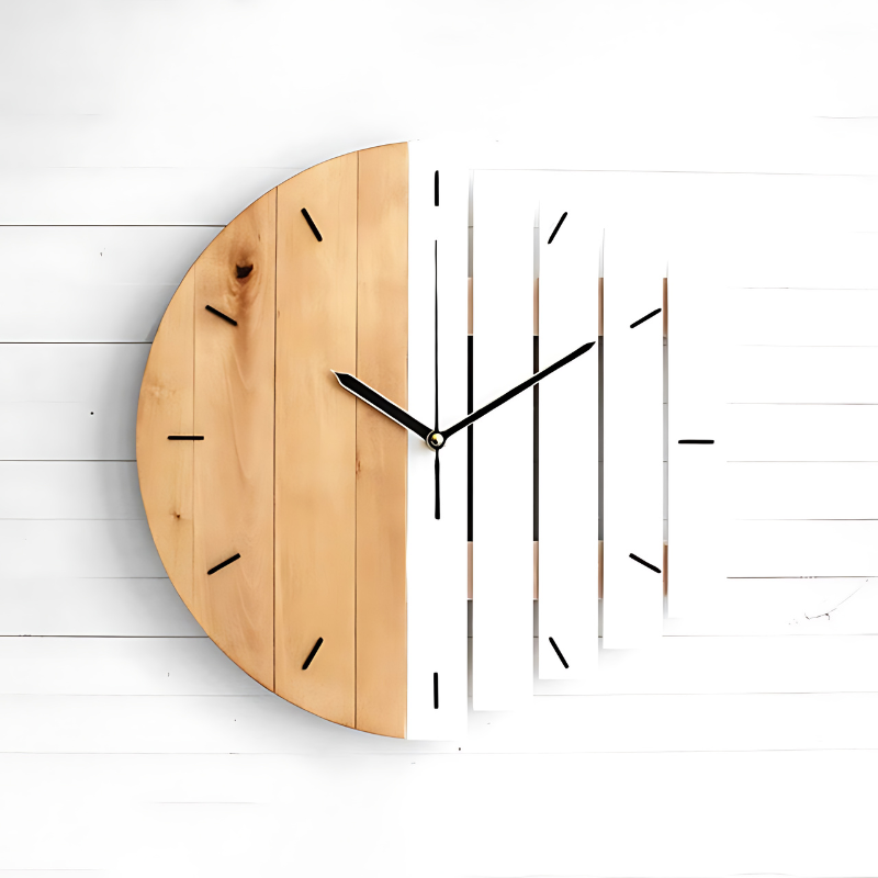 Floroux | Horloge murale en bois créative au design de xylophone