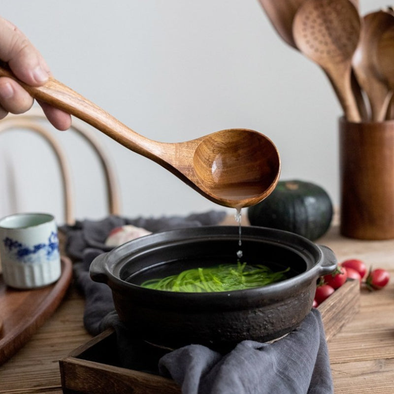 Floroux 8-Piece Acacia Wood Cookware Set | Sustainable Kitchen Accessories | Eco-Friendly and Stylish