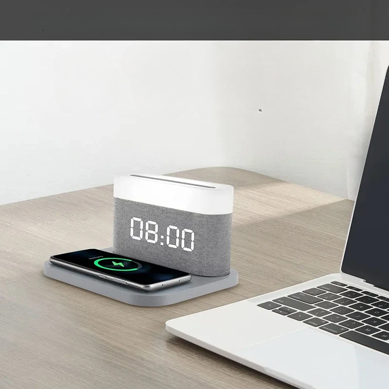 TechLumi - Station de Charge 15W avec Réveil Lumineux Intégré