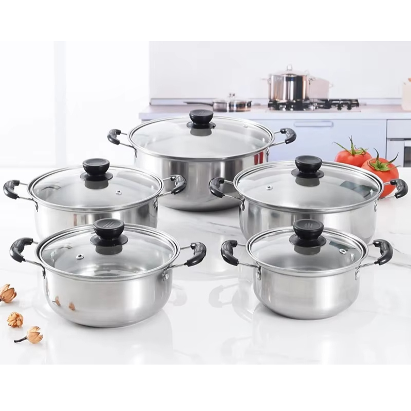 Floroux | set de 5 casseroles en acier inoxydable