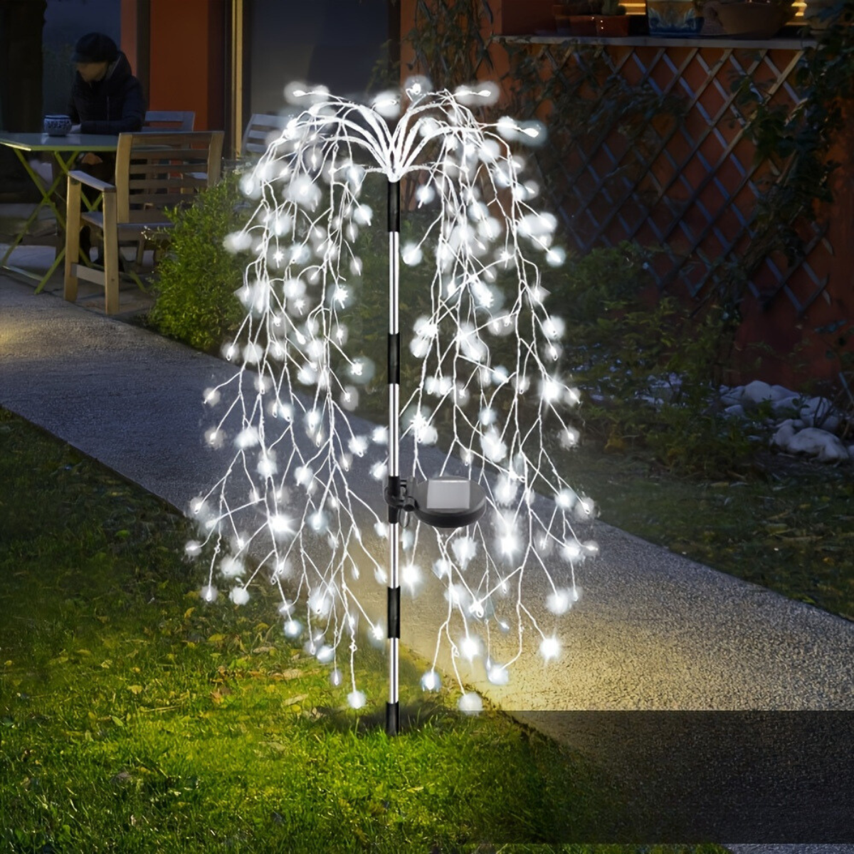 SolarGlimmer - Lampe de jardin solaire avec 8 modes d'éclairage