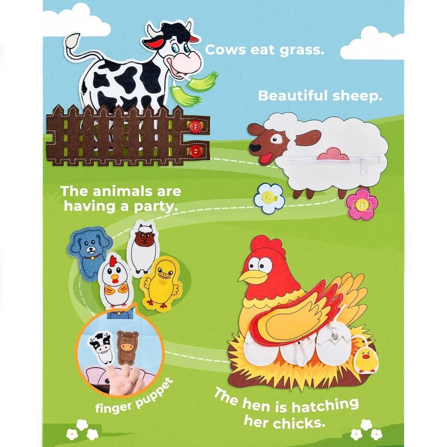 Livre créatif sur les animaux de la ferme - Pour les tout-petits et les enfants en bas âge