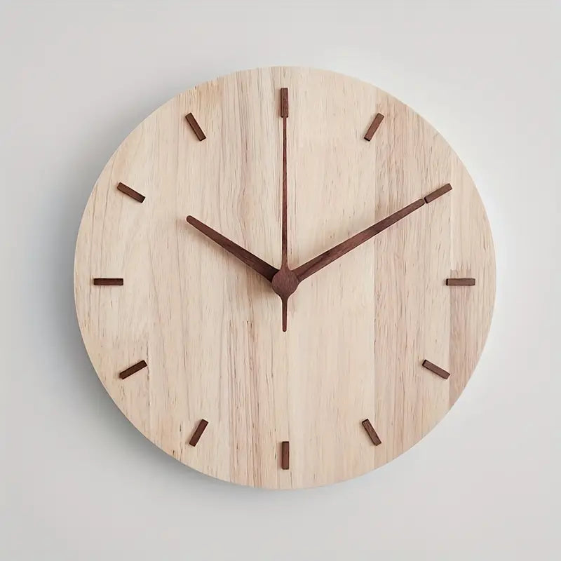 Horloge murale Floroux en bois de noyer