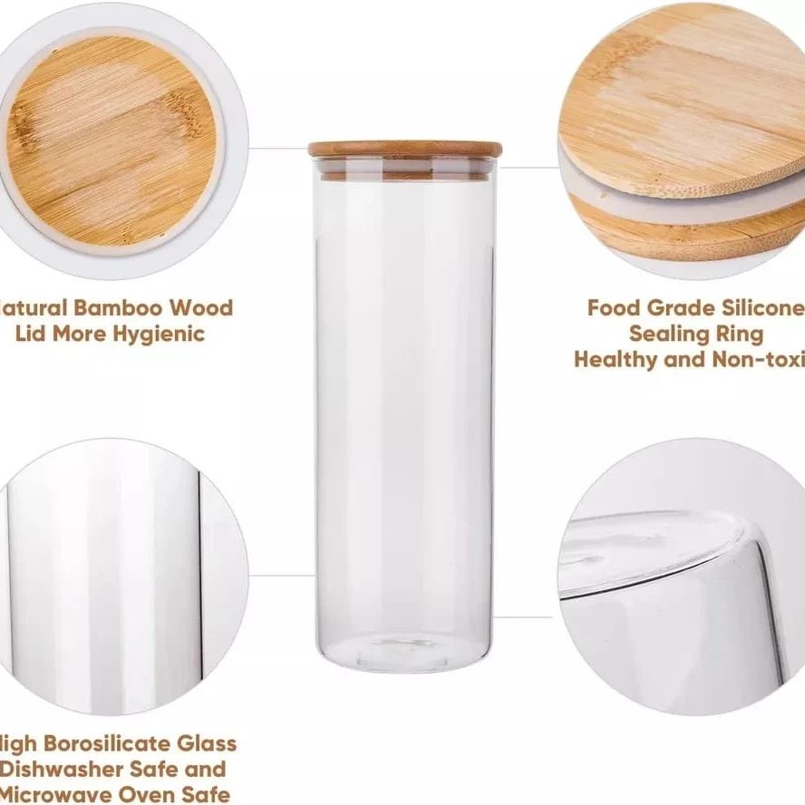 2000Ml Pot de rangement en verre