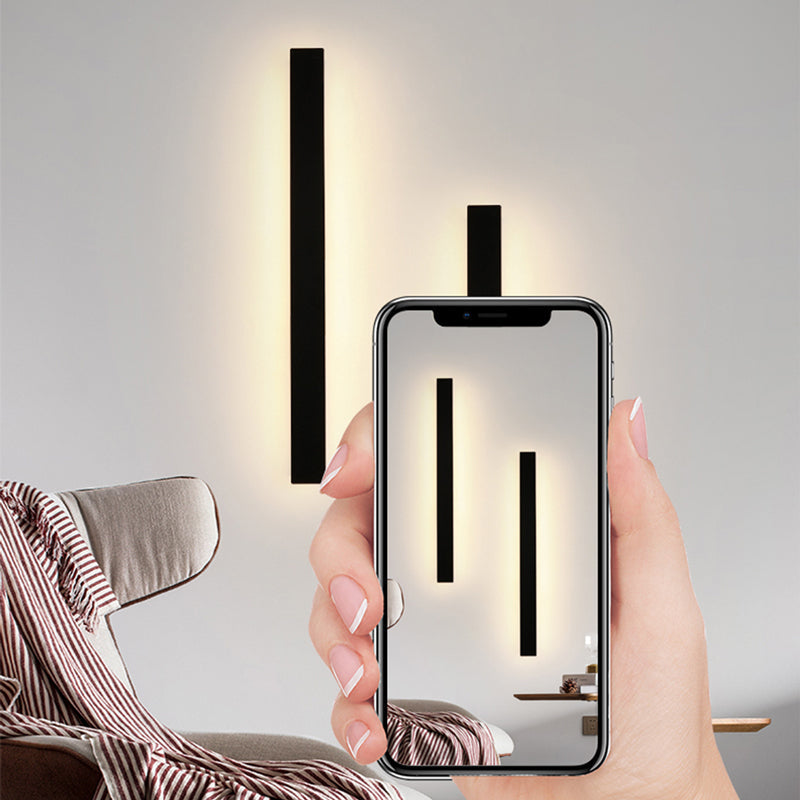Edge – Appliques murales LED au design moderne en métal noir pour jardin et couloir