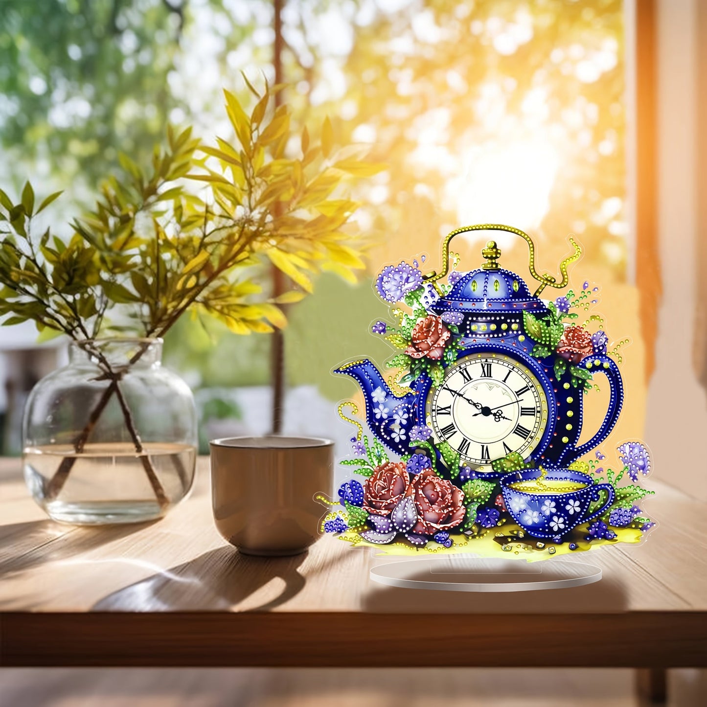 DecoClock - Horloge Théière Acrylique Élégante