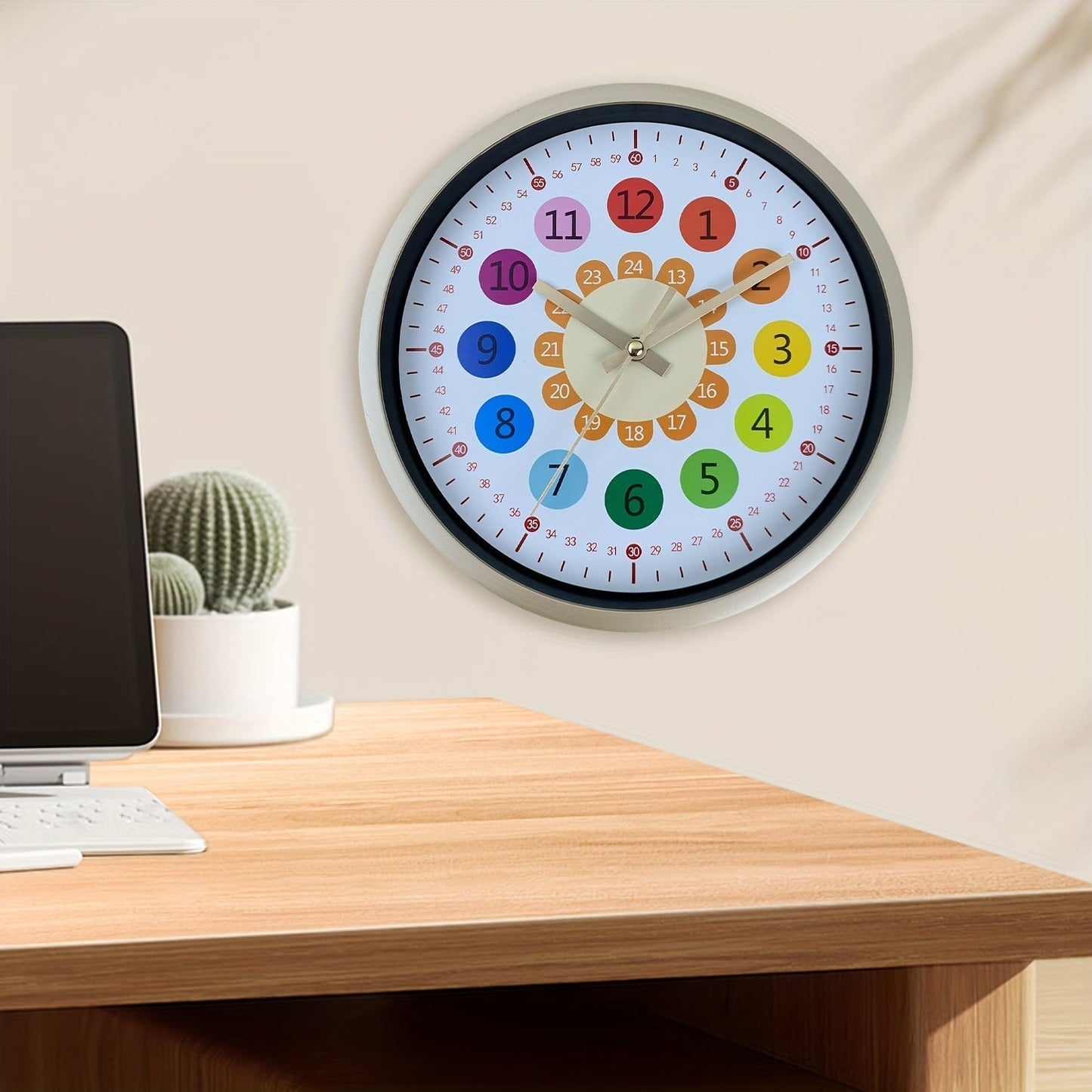 Horloge murale Floroux - Design tournesol, horloge silencieuse
