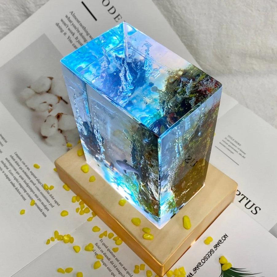 Floroux - Magnifique lampe de table Océan en résine pour votre maison