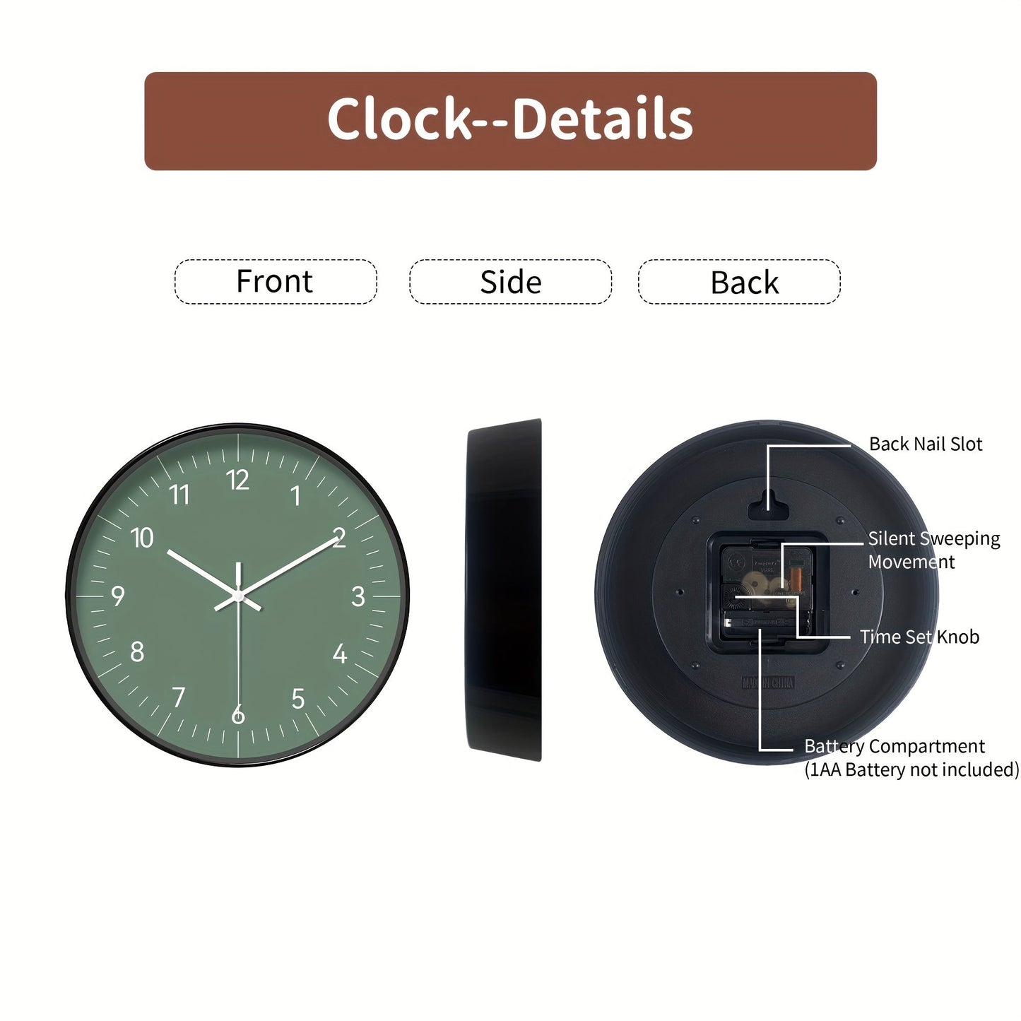 FantasyTime Horloge – Horloge Murale Silencieuse Élégante 20 cm