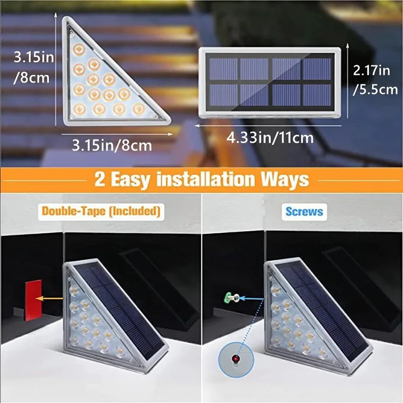 Floroux LED éclairages extérieurs | Éclairage de marche alimenté par solaire | Blanc chaud & Blanc froid