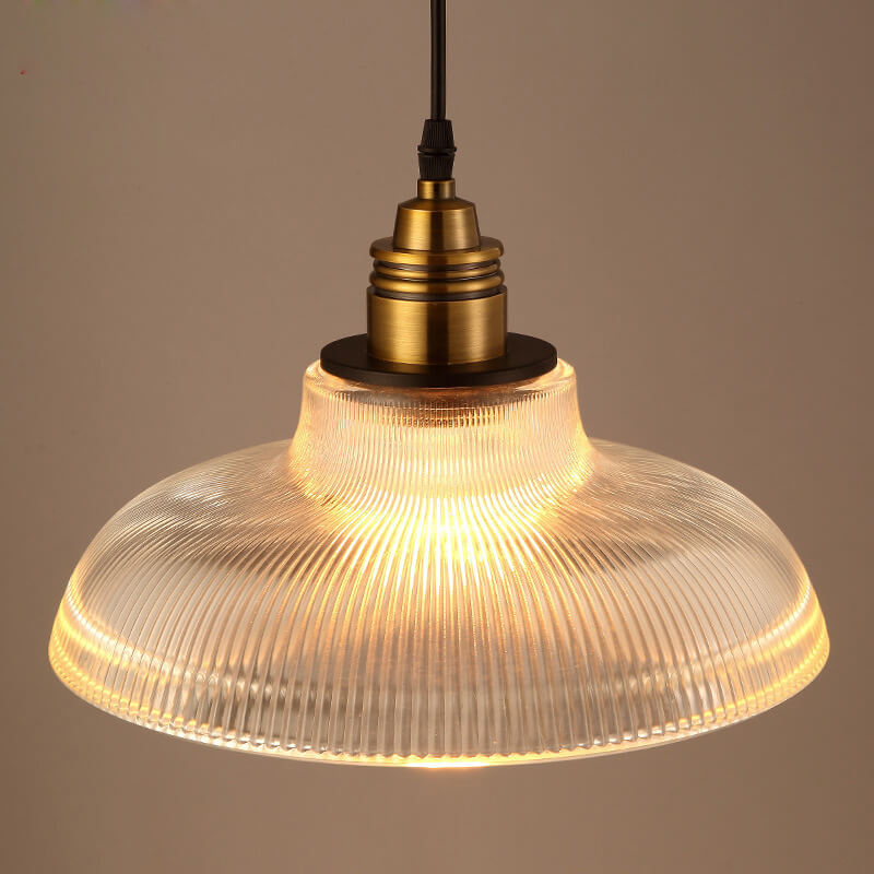 Floroux Suspension | Verre rayé | 1-flamme | Design vintage pour un éclairage élégant