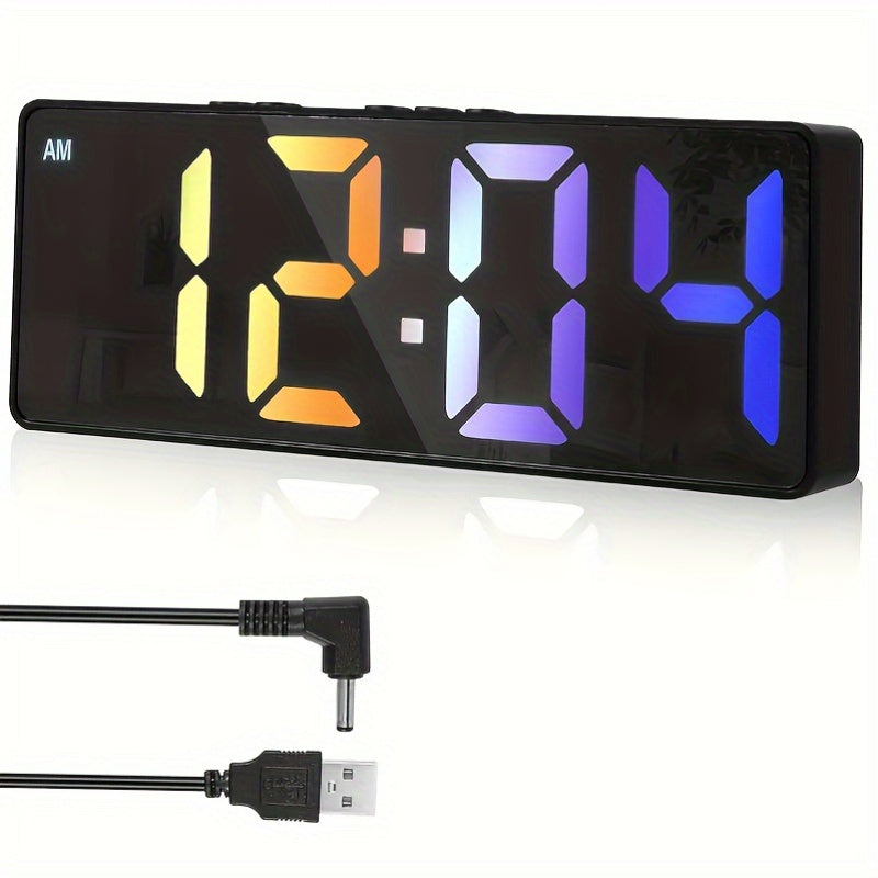 DigiTime Horloge - Réveil LED élégant avec affichage de la date