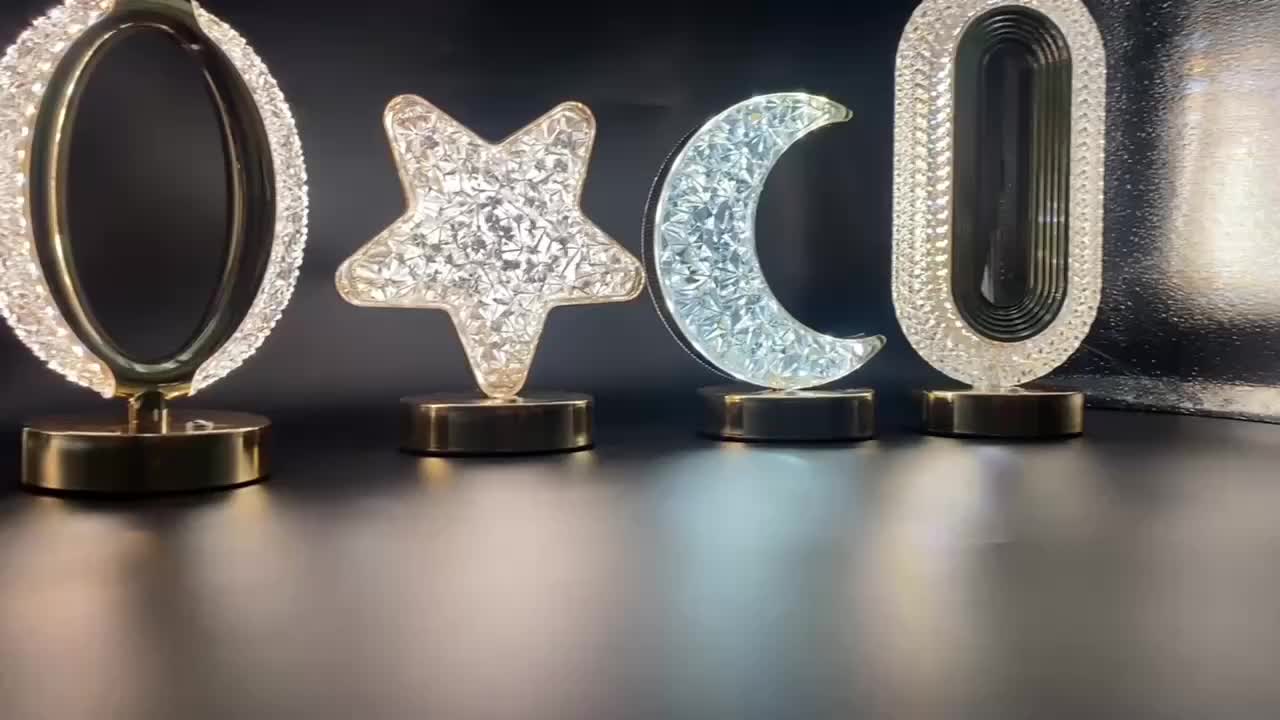 CrystalGlow Lampe - Lampe de Table Dimmable avec Touch