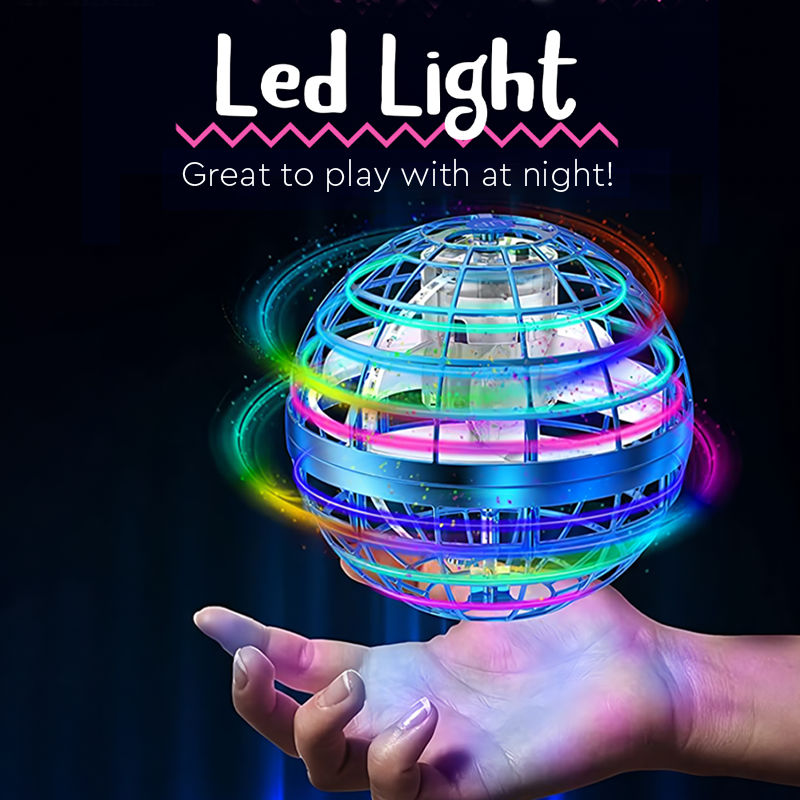 Drone magique volant LED - Balle UFO rotative à 360° pour enfants, amusante et rechargeable en toute sécurité