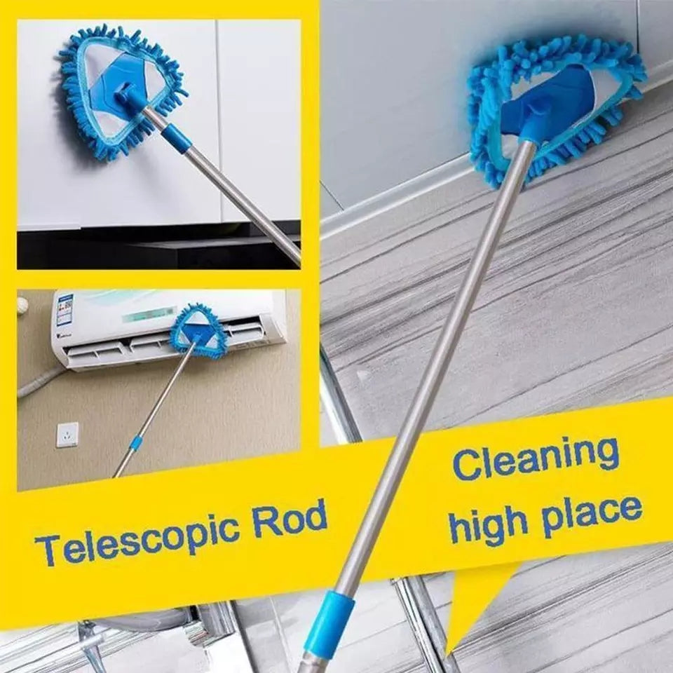 Mop de nettoyage triangulaire réglable rotatif 180