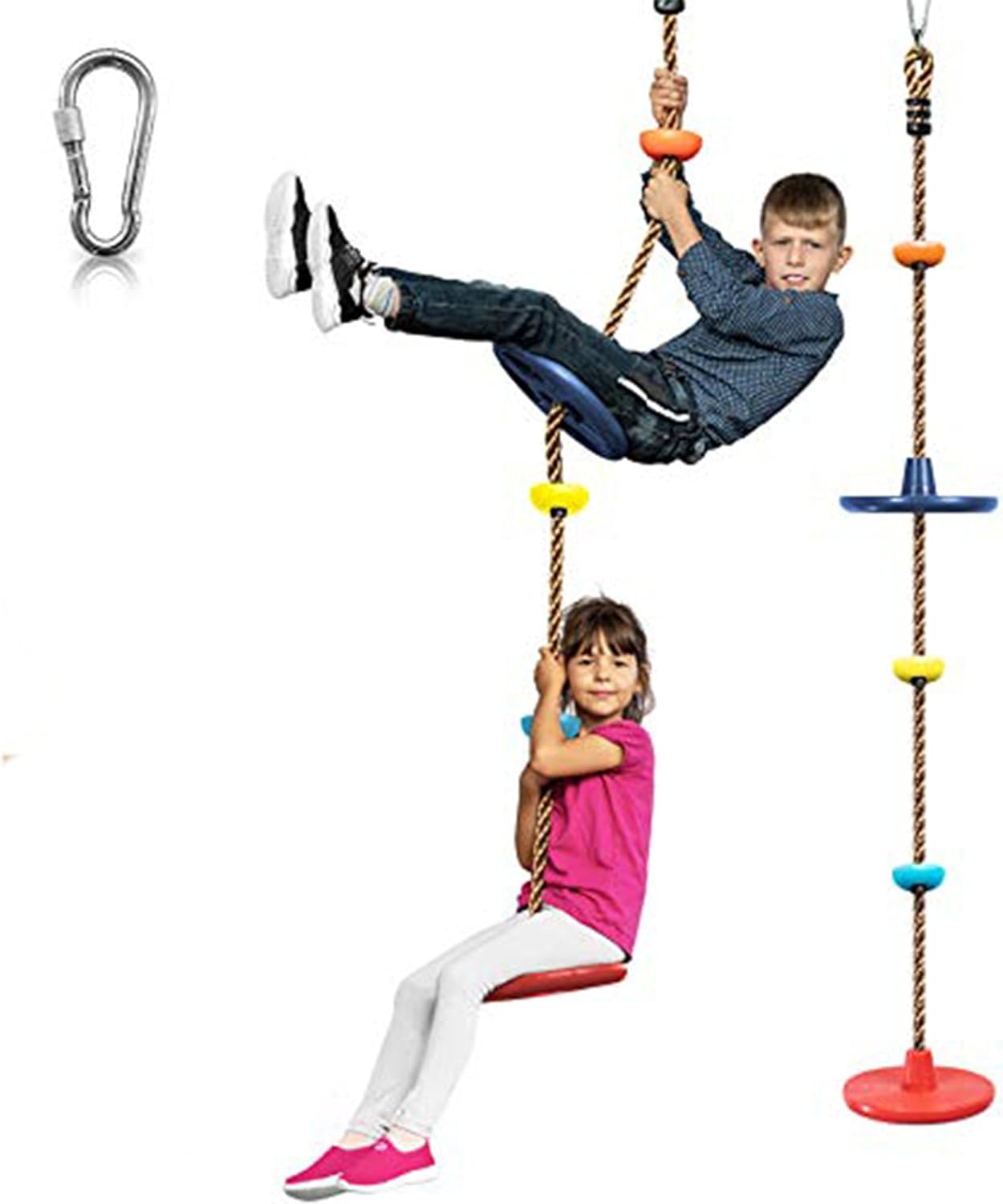 Ensemble de balançoire d'aventure - avec cordes d'escalade et plateformes pour enfants