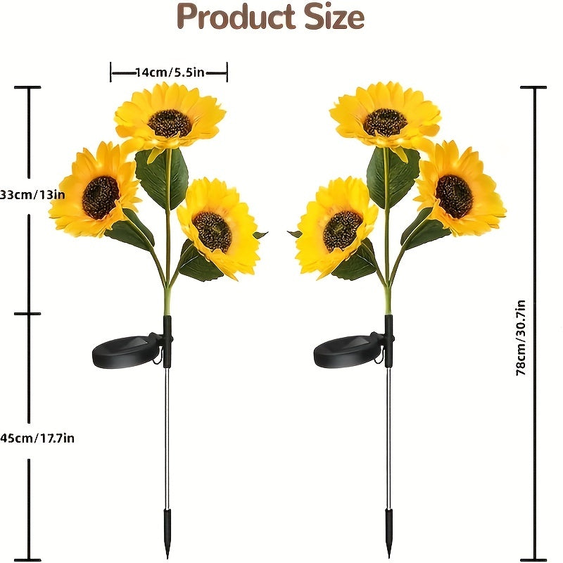 SolarBloom Light – Lampe de jardin LED Tournesol 3 têtes