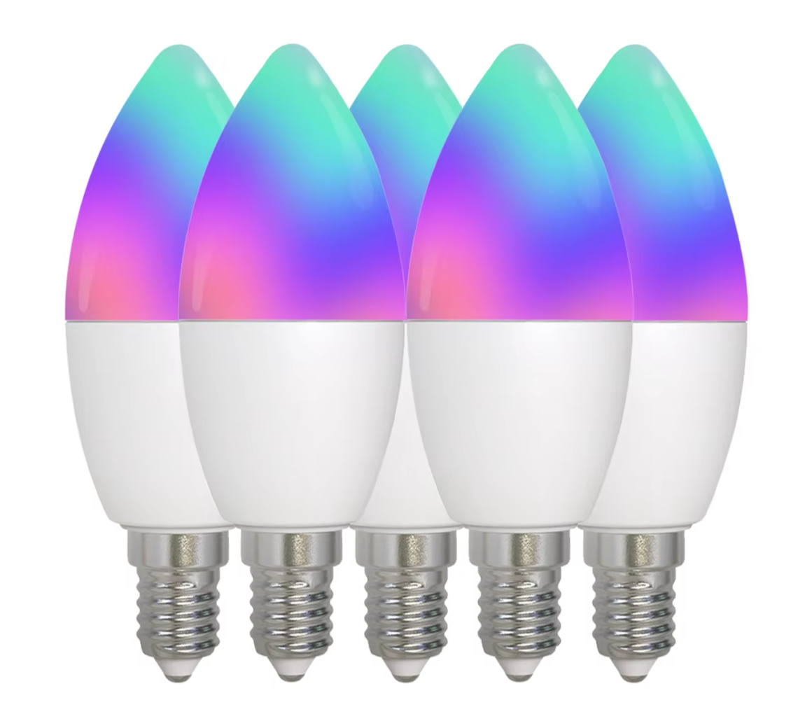 Ampoule LED Tuya Zigbee E14 - Lampe à bougie WiFi RGB Contrôle via SmartLife Google Alexa Apps