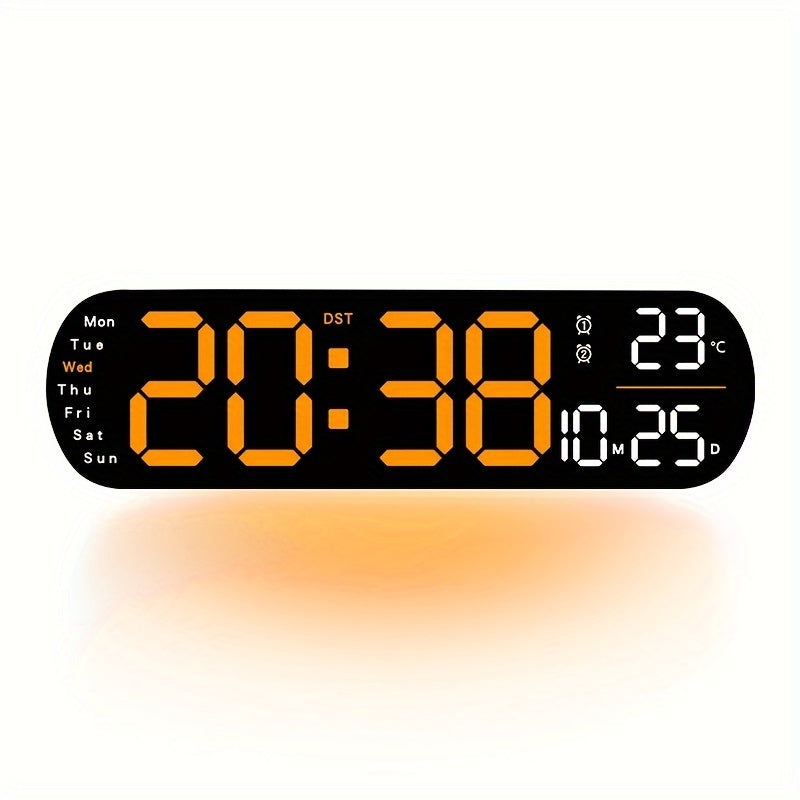 LumoView Horloge - Montre murale LED intelligente avec date et température