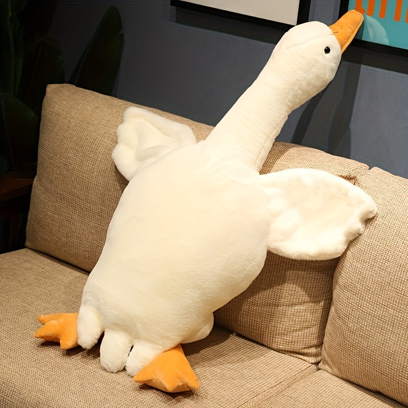 Peluche Douce Canard Blanc - Grande Peluche Cygne Oie, Tapis en Peluche Fluffy pour la Chambre des Enfants et la Décoration Intérieure
