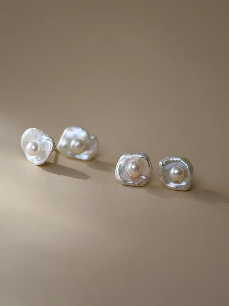 Boucles d'oreilles élégantes en perles baroques - Noa