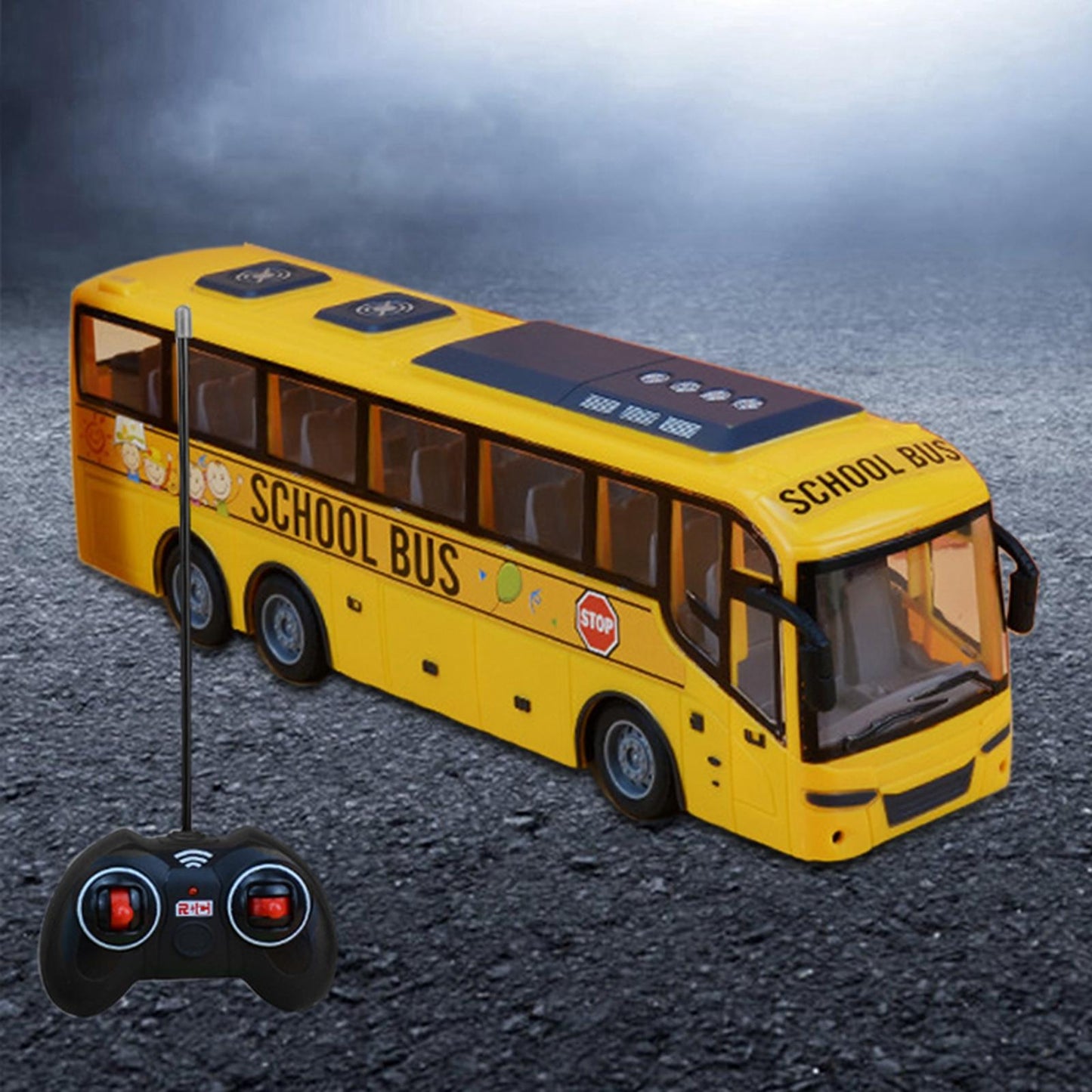 Télécommande de bus touristique électrique - Véhicule RC à l'échelle avec lumières pour enfants, école et plaisir en ville
