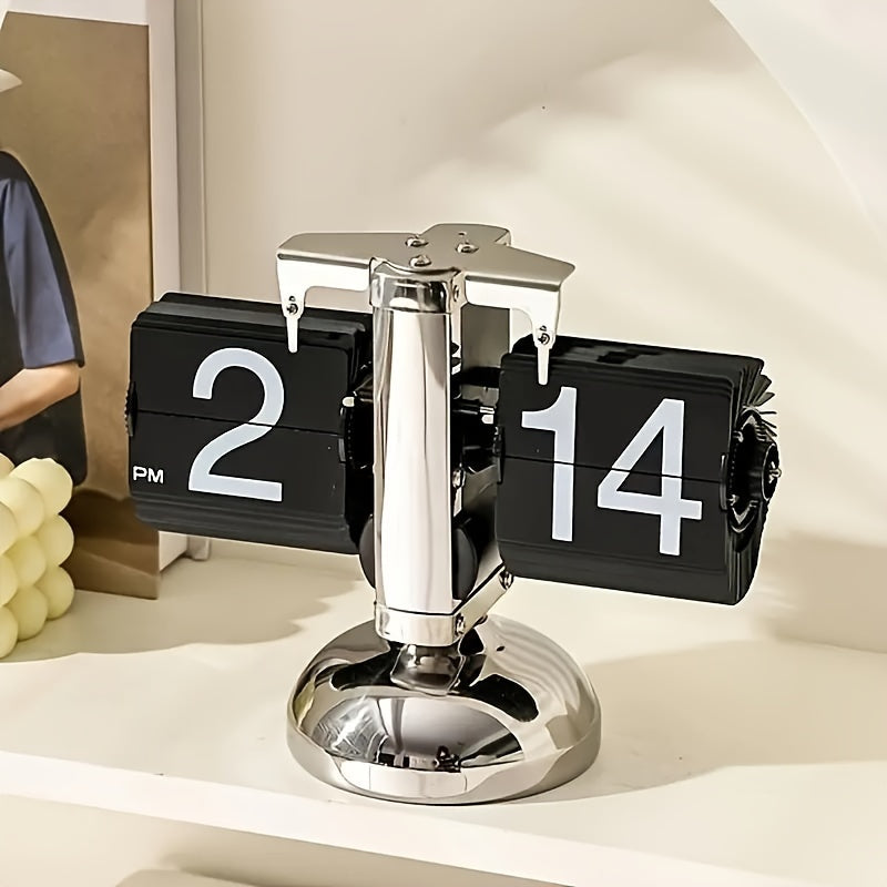 Clocteck Horloge à Retour Automatique - Horloge de Bureau Rétro pour Décoration de Maison et de Bureau