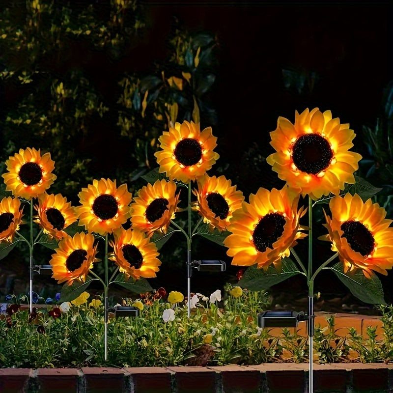 SolarBloom Light – Lampe de jardin LED Tournesol 3 têtes
