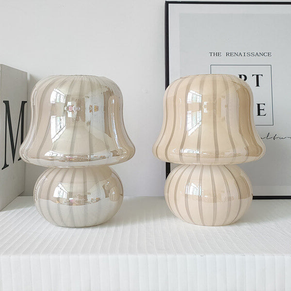Floroux Lampe de Table en Verre | Design Français | Fait Main | Forme de Champignon | Décoration & Éclairage