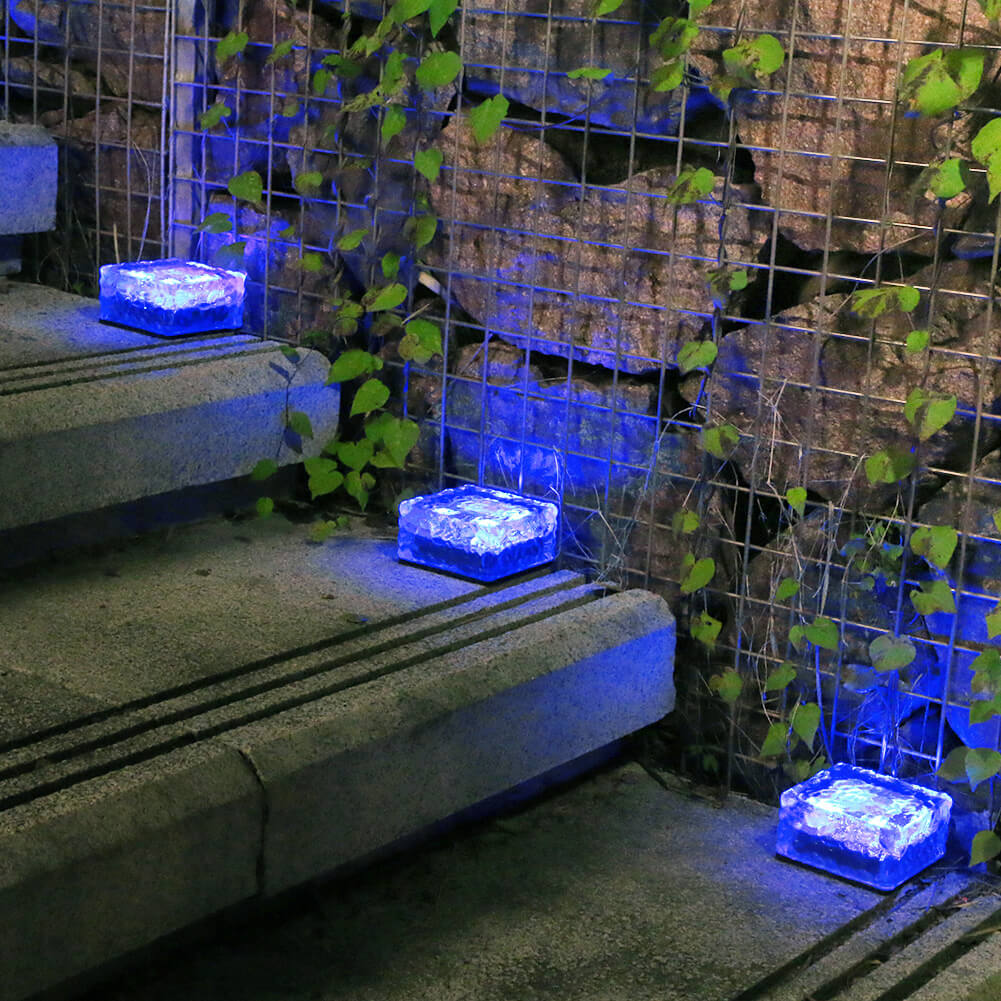 Floroux Solar LED Lumière Encastrée au Sol | Étanche | Effet Verre | Éclairage de Jardin en Plusieurs Couleurs