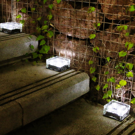 Floroux Solar LED Lumière Encastrée au Sol | Étanche | Effet Verre | Éclairage de Jardin en Plusieurs Couleurs