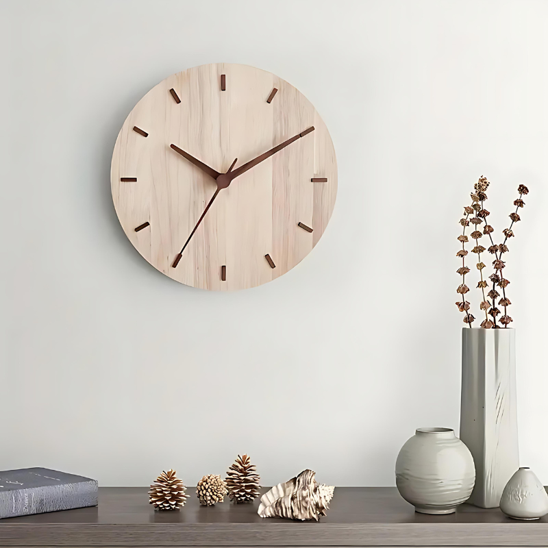 Floroux Élégance | Horloge murale faite à la main en bois de noyer de la meilleure qualité