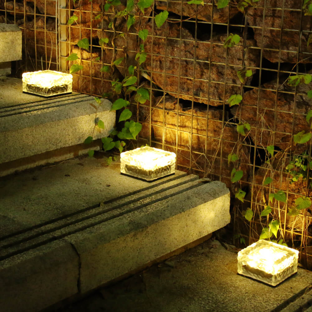 Floroux Solar LED Lumière Encastrée au Sol | Étanche | Effet Verre | Éclairage de Jardin en Plusieurs Couleurs