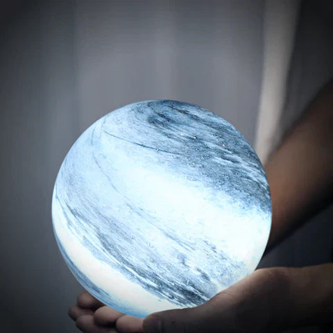 Floroux Lunar Floor Lamp | Elegant LED Glass Lamp | Ambient Light for the Home | Planetary Decoration | USB Charging