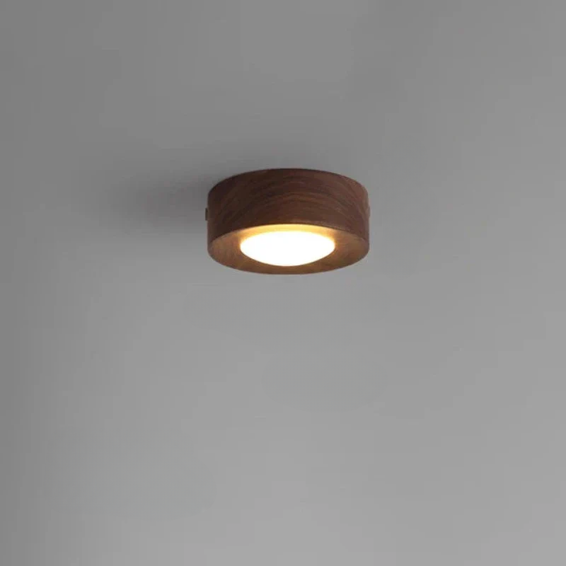 Plafonnier WoodAura - Éclairage en Noyer avec Spot LED Moderne