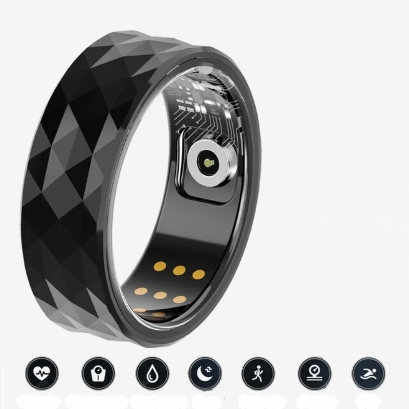 BagueActive – Acier titane avec surveillance de la santé pour les sportifs