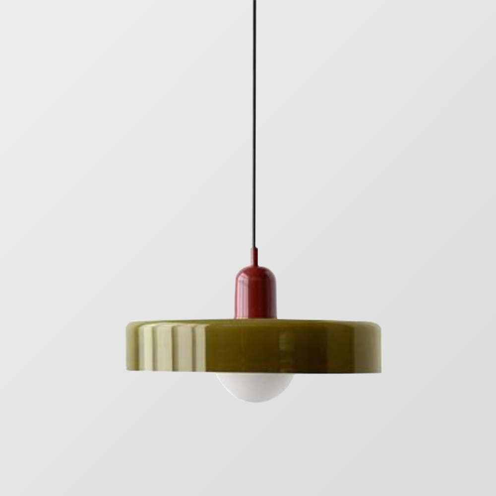 Suspension Floroux in colored glass | Elegant hanging lamp in Bauhaus style | Designer lamp for the living room and dining room