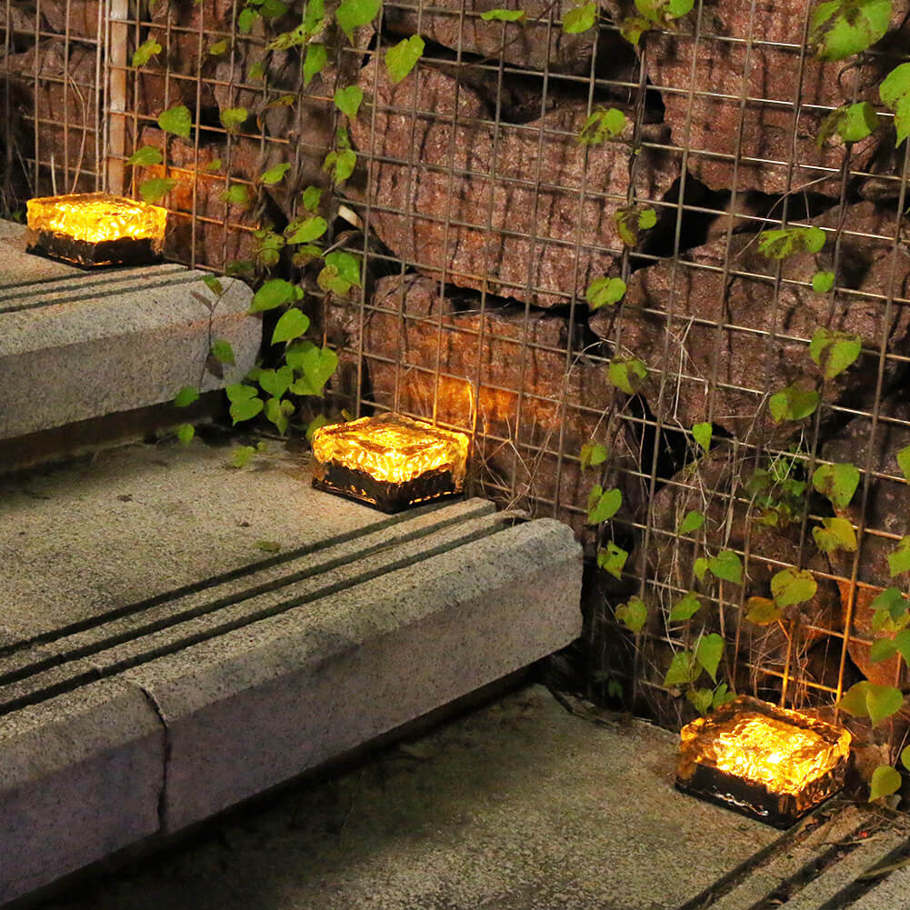 Floroux Solar LED Lumière Encastrée au Sol | Étanche | Effet Verre | Éclairage de Jardin en Plusieurs Couleurs