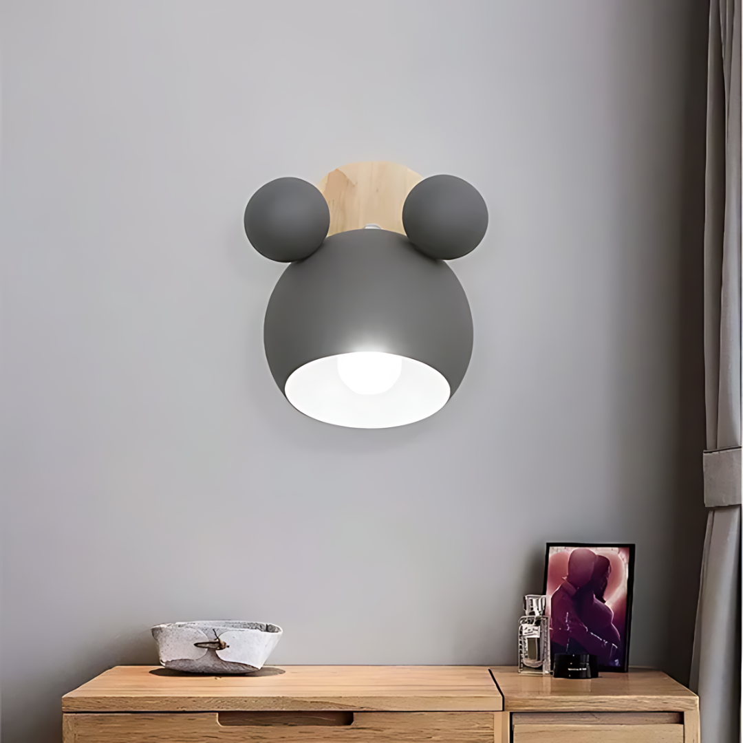 Floroux - Charmante lampe murale Mickey Mouse pour chambres d'enfants et espaces de jeux