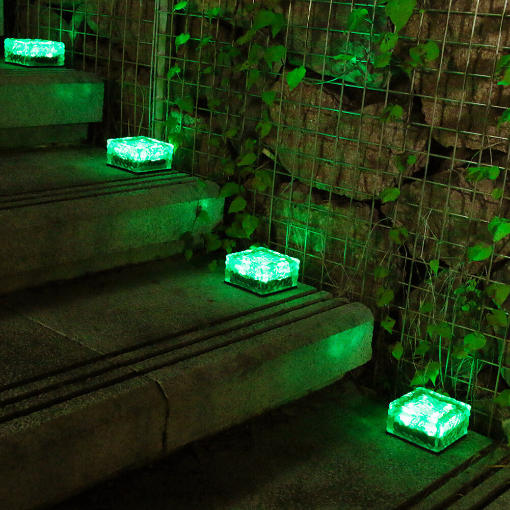 Floroux Solar LED Lumière Encastrée au Sol | Étanche | Effet Verre | Éclairage de Jardin en Plusieurs Couleurs